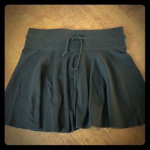Black Cotton Drawstring Mini Skirt - Sz Large
